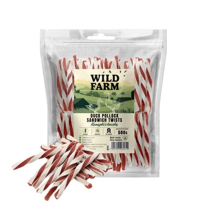 WILD FARM sandviș cu rață 500 g gustare pentru câini