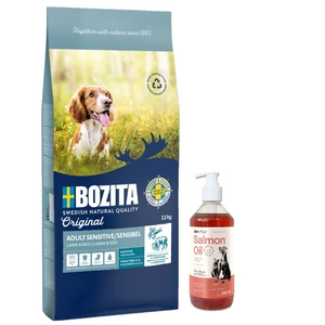 BOZITA Original Sensitive Digestion 12kg+LAB V Ulei de somon pentru câini și pisici 500ml