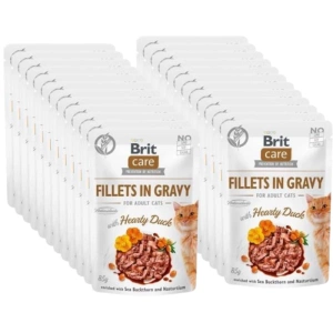 Brit Care Cat  Pouches Fillets În sos cu carne de rață 24x85g