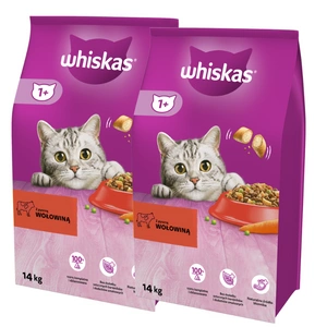 WHISKAS Hrană uscată pentru pisici 1+ cu carne de vită 14 kg x2 - 3% off !!!