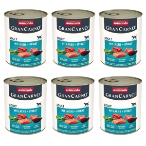 ANIMONDA GranCarno Adult Dog aromă: somon + spanac 6x800g