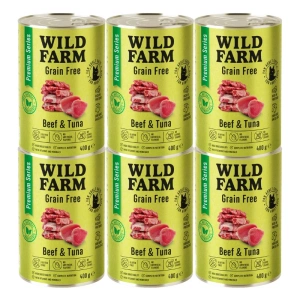 WILD FARM Premium Grain Free Beef and Tuna 6x400g - hrană fără cereale pentru pisici