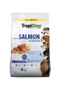 Tropidog Premium Adult Rase mici Somon cu orez 8 kg