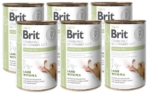 Brit Grain Free Veterinary Diet Dog Diabetes cu miel și mazăre 6x400g