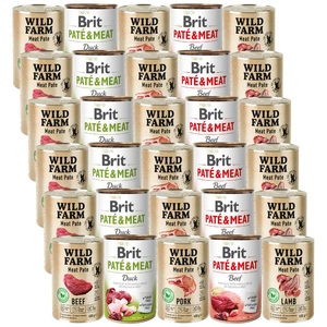 BRIT PATE & MEAT + WILD FARM Pate Mix arome 30x400g