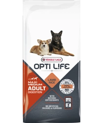 Versele-Laga Opti Life Adult Digestion Medium&Maxi Lamb & Rice 12.5kg