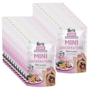 Brit Care Mini Pouch Fillets în sos de pui și ton 24x85g