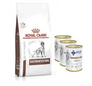 ROYAL CANIN Gastrointestinal Dog 7.5kg+ENZO VET Dieta intestinală cu miel pentru câini 3x400g