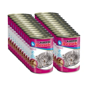 Super Benek CAT bucăți fără cereale cu iepure în sos 24x415g