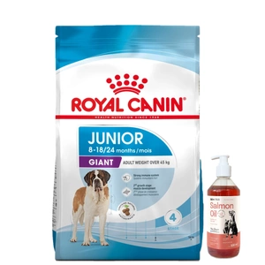 ROYAL CANIN Giant Junior 15kg+LAB V Ulei de somon pentru câini și pisici 500ml