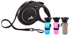 Flexi New Classic S Tape Leash 5m până la 15kg negru+PRONETT Pet Travel Bottle 500ml - 3% reducere!