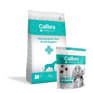 Calibra Veterinary Diets Câine hipoalergenic 12kg+Calibra VD Snack semi umed hipoalergenic 120g