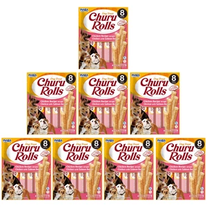 INABA Churu Rolls pentru câini Pui cu somon 8x(8x12g)