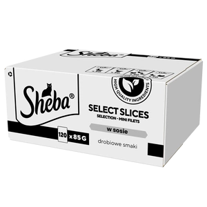SHEBA Selection Select Slices Poultry Flavours pungi 120x85 g – hrană umedă completă pentru pisici adulte, în sos