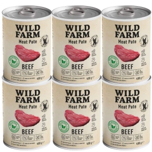 WILD FARM Pate Beef 6x400g hrană pentru câini fără gluten