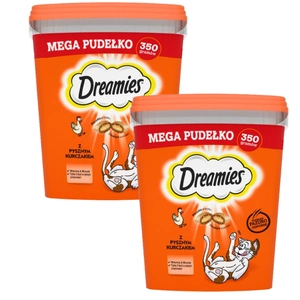 DREAMIES Mega Box 2x350 g – hrană complementară pentru pisici adulte, cu pui delicios