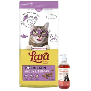 Versele-Laga Lara Adult Light Sterilised 12,5 kg – hrană pentru pisici sterilizate + LAB V Ulei de somon pentru câini și pisici 500 ml