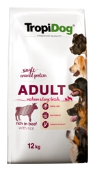 Tropidog Premium Adult Rase medii și mari Carne de vită cu orez 12 kg