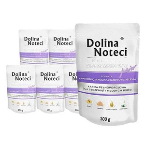 Dolina Noteci Premium Pentru rase mici Junior bogat în ficat de iepure și piei de căprioară Sachet 10x100g