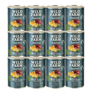 Wild Farm Superfood Beef 12x400g hrană fără cereale pentru câini