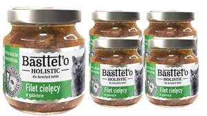 Basttet'o Holistic filet cielęcy w galerecie dla kotów 5x130g