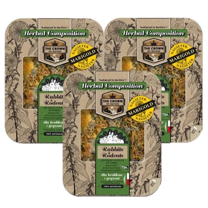 Korona Natury Hrană pentru iepuri și rozătoare Amestec de plante cu gălbenele 3x70 g