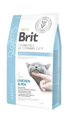 Brit Grain Free Veterinary Diet Cat Obesity Pui cu mazăre 2kg