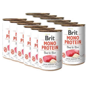 Brit Mono Protein Carne de vită și orez brun 12x400g