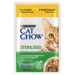 Purina Cat Chow Sterilizat Hrană Cu pui și vinete în sos 85g