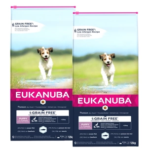 EUKANUBA Puppy &amp; Junior Small/Medium fără cereale 2 x 12 kg