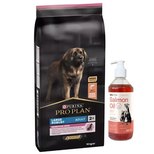 Purina Pro Plan Large Adult Robust Optiderma Somon cu orez 14kg+LAB V Ulei de somon pentru câini și pisici 500ml