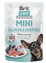 Brit Care Mini Fillets în sos de somon și hering 85g
