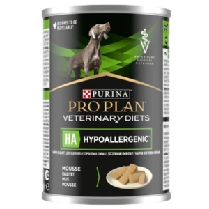 PRO PLAN Veterinary Diets HA Hypoallergenic Mousse 400g hrană umedă pentru câini.
