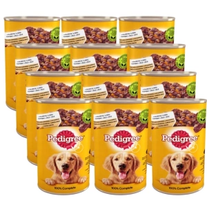 PEDIGREE Adult cutie 12x1200g – hrană umedă completă pentru câini adulți, cu pui în jeleu
