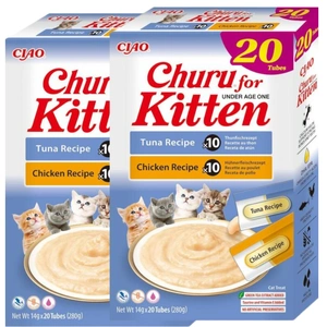 INABA Churu pentru pisoi – amestec de pui și ton 2x(20x14g)