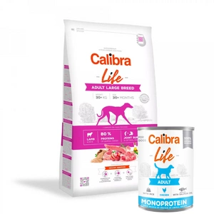 Calibra Dog Life Adult Large Breed Lamb 12 kg + CALIBRA Adult Chicken with rice 400 g