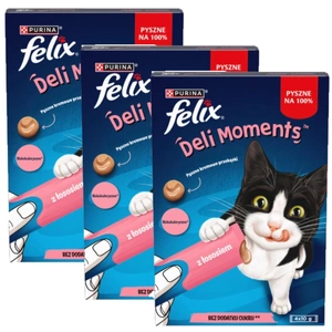 Felix Deli Moments Gustări cremoase pentru pisici cu somon 12x10g
