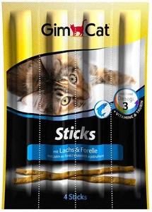 GIMCAT Sticks carnati cu somon si pastrav pentru pisici 4 buc