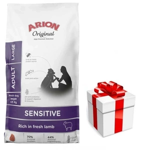 ARION Original Sensitive pentru rase mari 12 kg + surpriză pentru câini