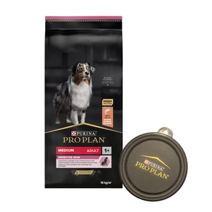 PRO PLAN Sensitive Skin Medium Adult hrană pentru câini bogată în somon 14kg + Bol GRATUIT!!!