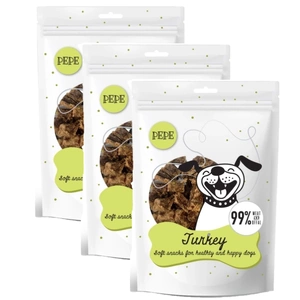 Pepe Mini Chunkies Hrană pentru animale de companie cu curcan 3x80g