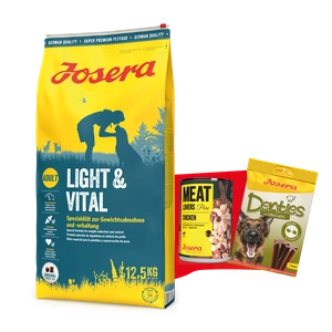 JOSERA Light & Vital 12.5kg + Denties 180g & Meatlovers 400g GRATUIT!!!