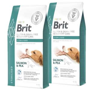 Brit GF Veterinary Diets Câini fără gluten și cereale Sterilizați 2x12kg