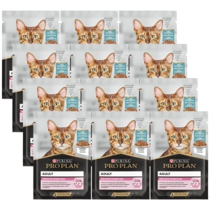 PRO PLAN Delicate Digestion Hrană pentru pisici cu pește oceanic 12x85g