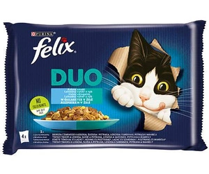 FELIX Duo Arome de pește în gelatină 4x85g