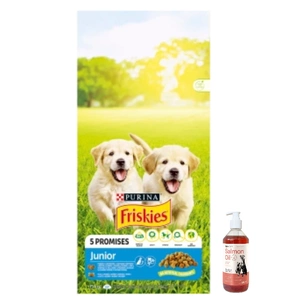 PURINA Friskies Junior 8kg+LAB V Ulei de somon pentru câini și pisici 500ml