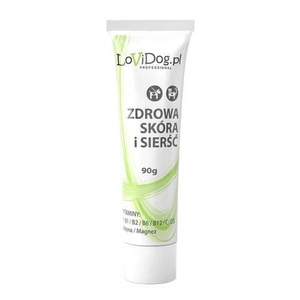 Lovi Dog Healthy Piele și blană - pate pentru câini și pisici în tub, cu ficat și vitamine, acizi Omega-3, biotină și magneziu 90g