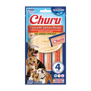 INABA Dog Churu (pe bază de pește) somon cu legume 4x14g (56g)