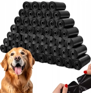 NUXIE Saci pentru excremente de câine, negre, 10x15 buc