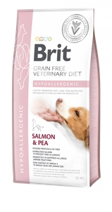 Brit Grain Free Veterinary Diet câine hipoalergenic somon cu mazăre 12kg